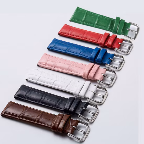 Custom Logo Watch Accessories High Quality Corcodile Band Genuine Leather Strap for Men Women Wrist Watch