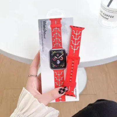 패션 고무 시계 밴드 소프트 스포츠 실리콘 애플 팔찌 교체 시계 스트랩 iWatch 시리즈 7 6 5